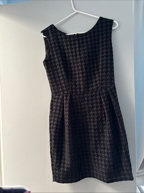 Women’s Black Houndstooth Peplum Dress